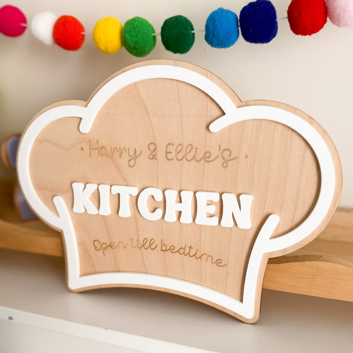 Personalised Chef Hat Play Kitchen Sign