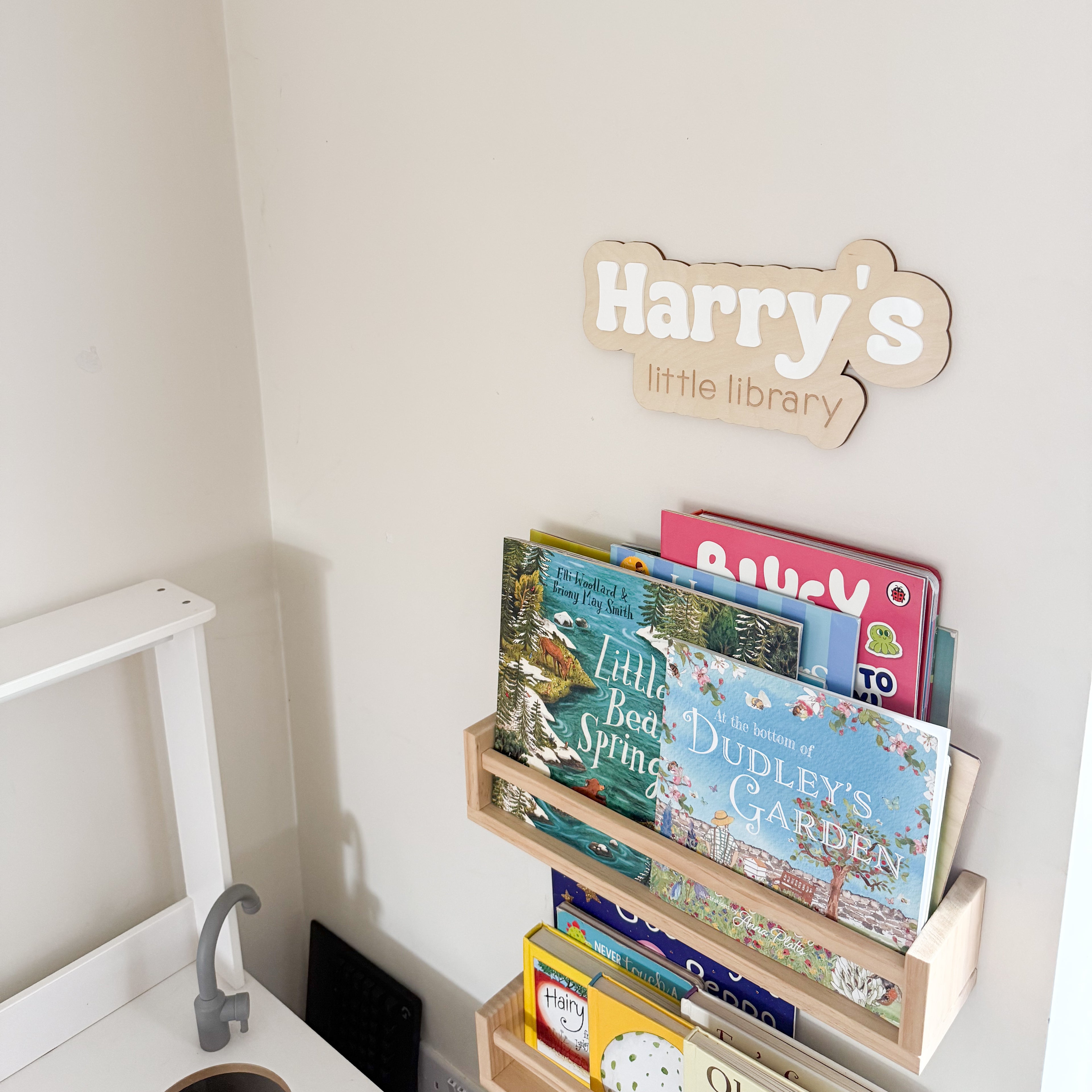 Little Library Sign, personalised sign for childrens book corner