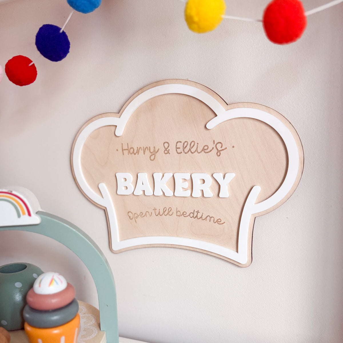 Personalised Chef Hat Bakery Sign