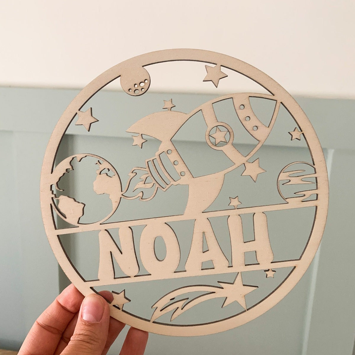 Space Wooden Name Plaque | Cosy Little Nest
