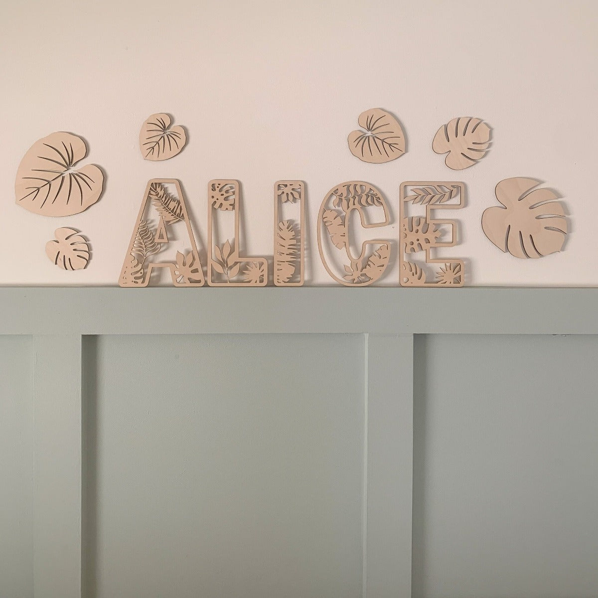 Tropical Leaves Name Sign | Cosy Little Nest