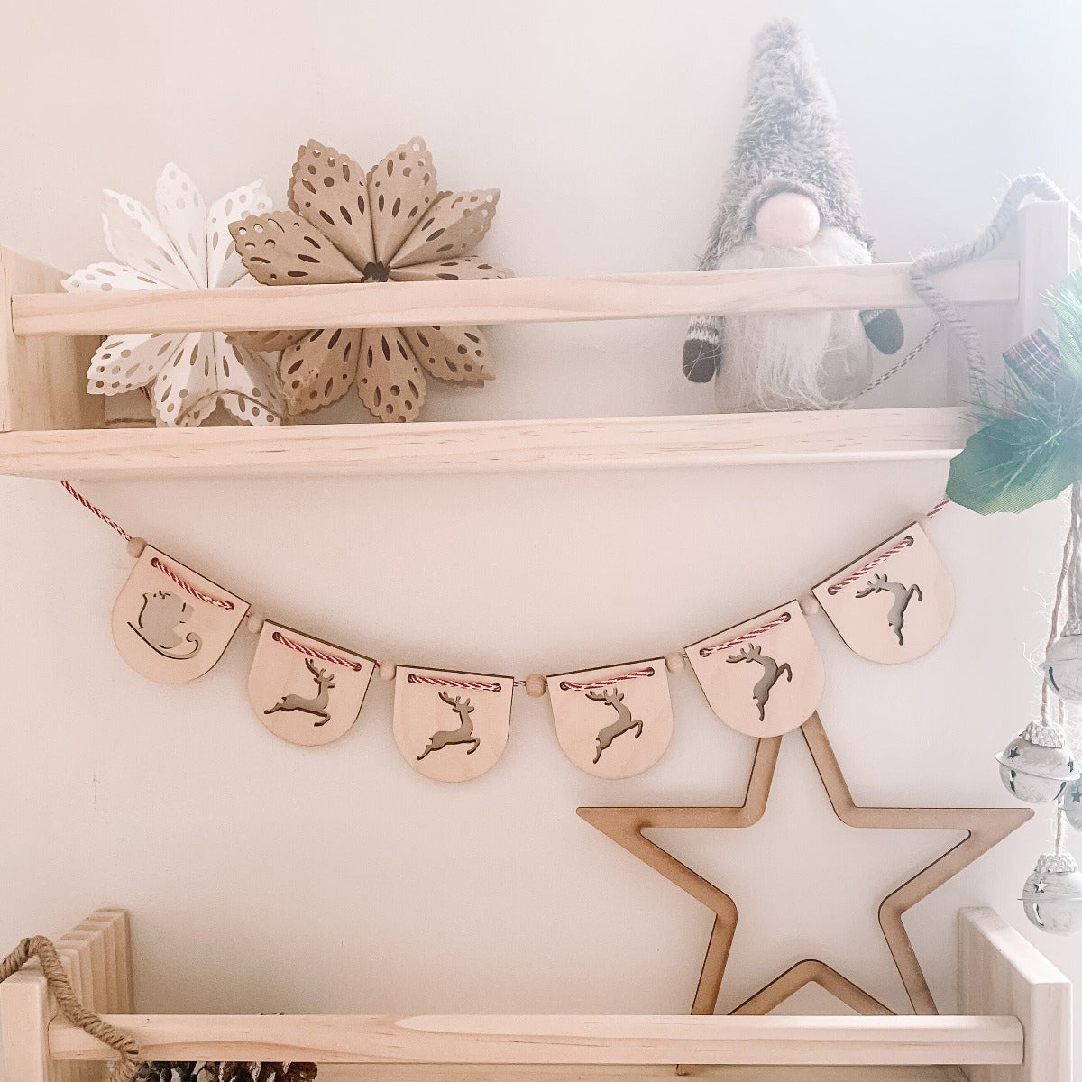 Wooden Reindeer Christmas Bunting | Cosy Little Nest