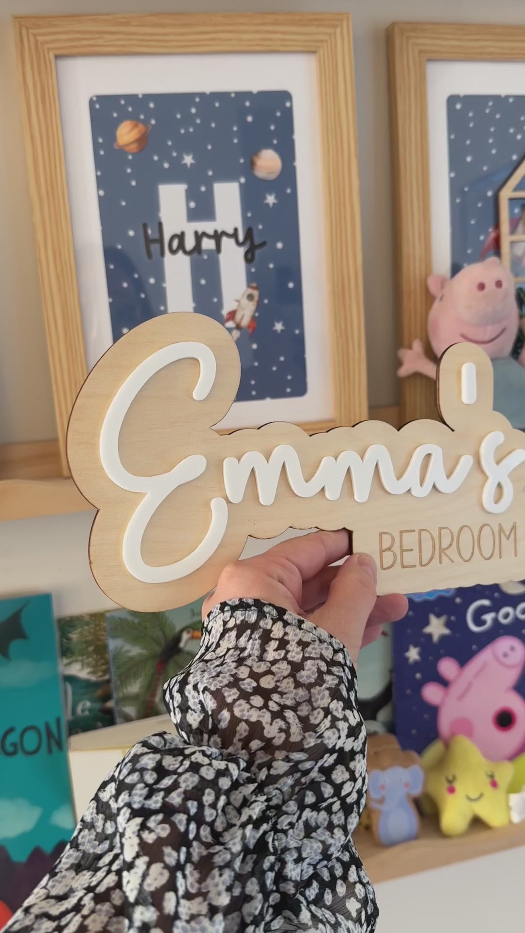 Personalised Bedroom Sign, CUSTOM NAME PLAQUE, Unique Decor for Kids