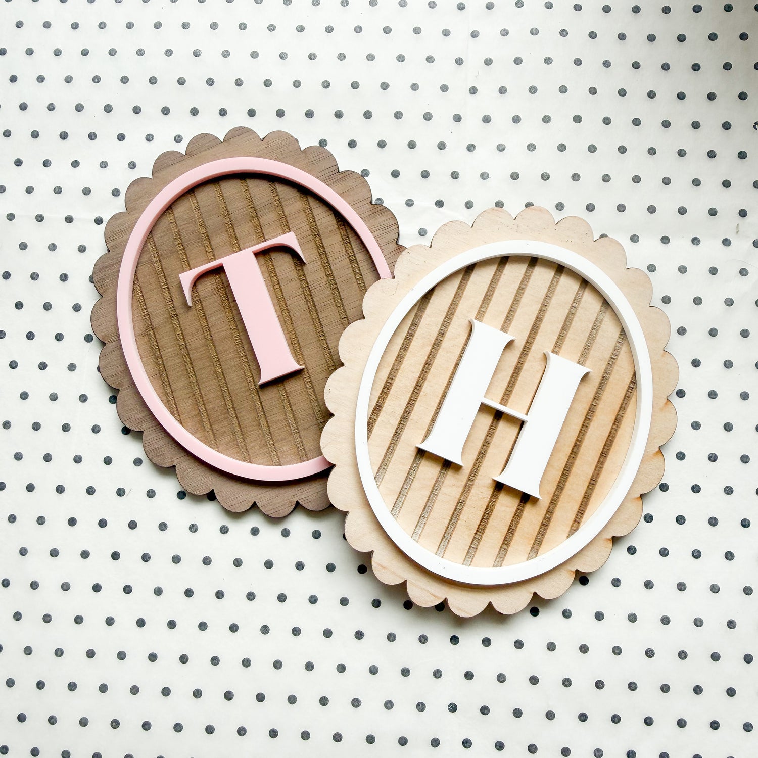 Monogram initial wall art decal - personalised