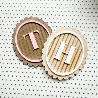 Monogram initial wall art decal - personalised