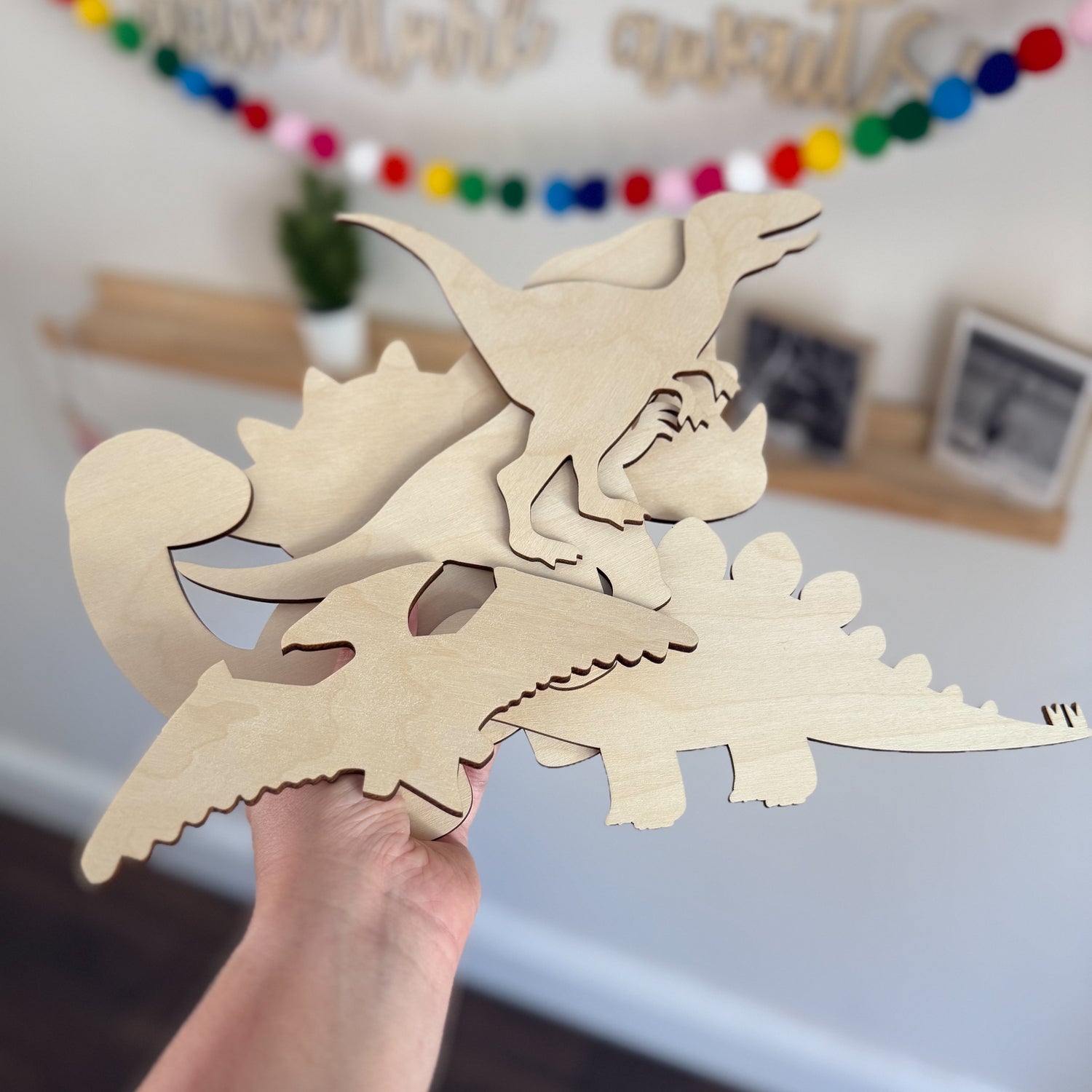 Set of 6 Dinosaur cut outs (sample sale)