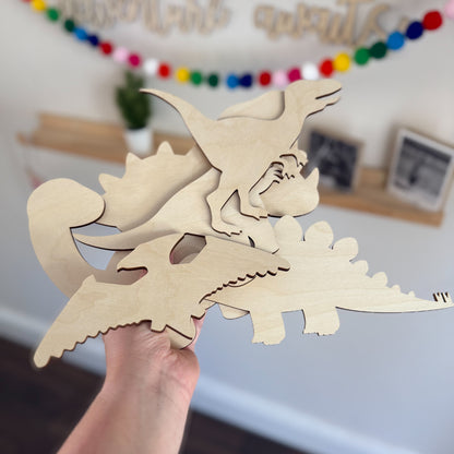 Set of 6 Dinosaur cut outs (sample sale)