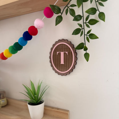 Monogram initial wall art decal - personalised