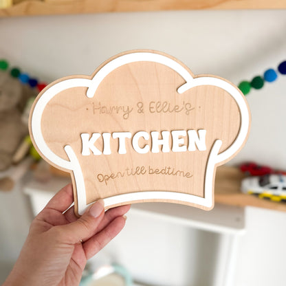 Personalised Chef Hat Play Kitchen Sign