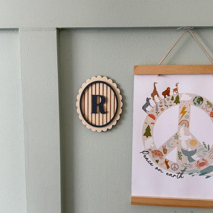 Monogram initial wall art decal - personalised