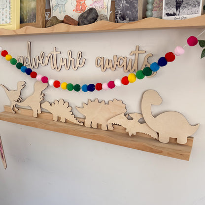 Set of 6 Dinosaur cut outs (sample sale)