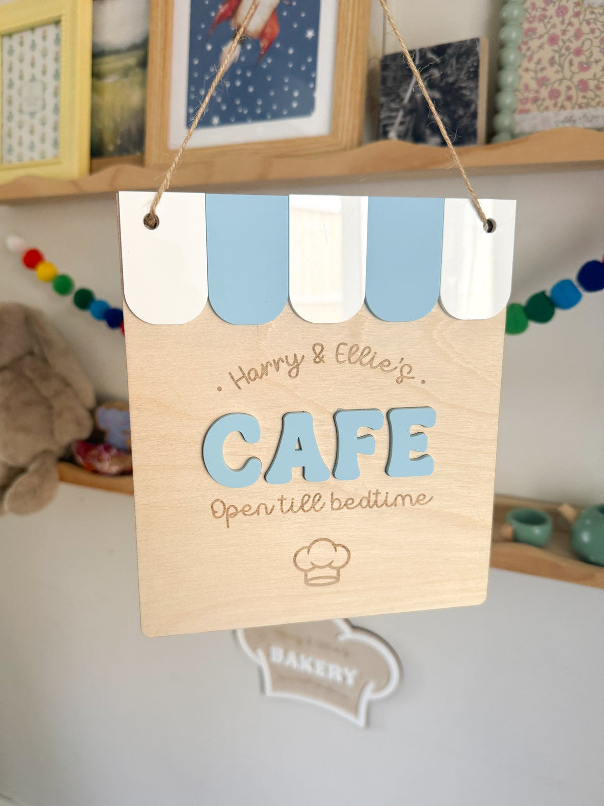 Personalised Cafe Sign with Bunting