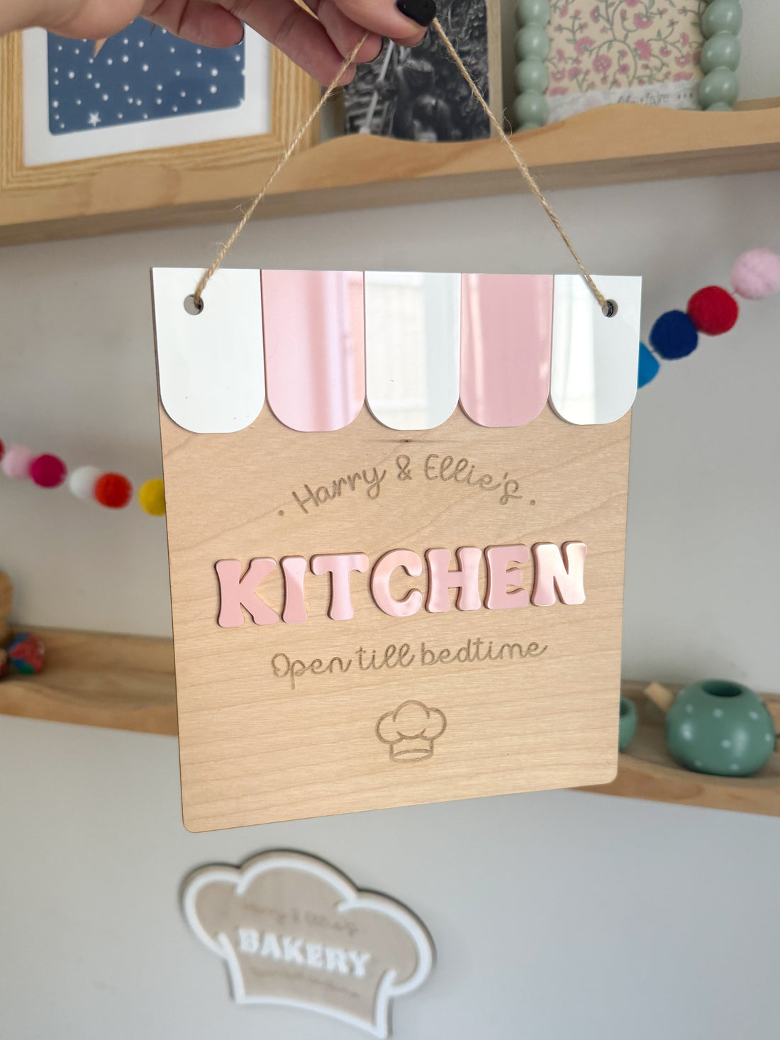 Personalised Kitchen Sign with Bunting