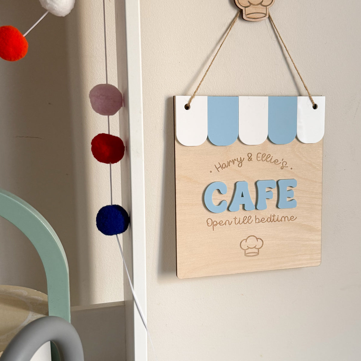 Personalised Cafe Sign with Bunting