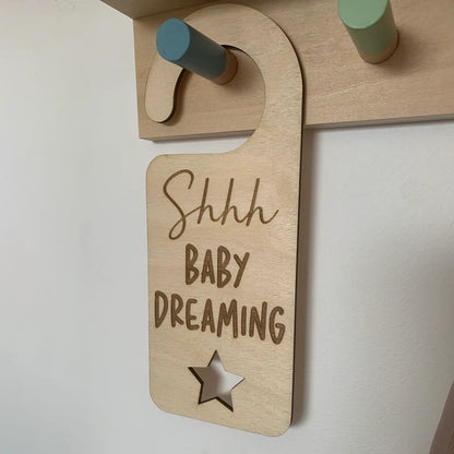 Shhhhh Baby Dreaming Door Hanger Sign | Cosy Little Nest