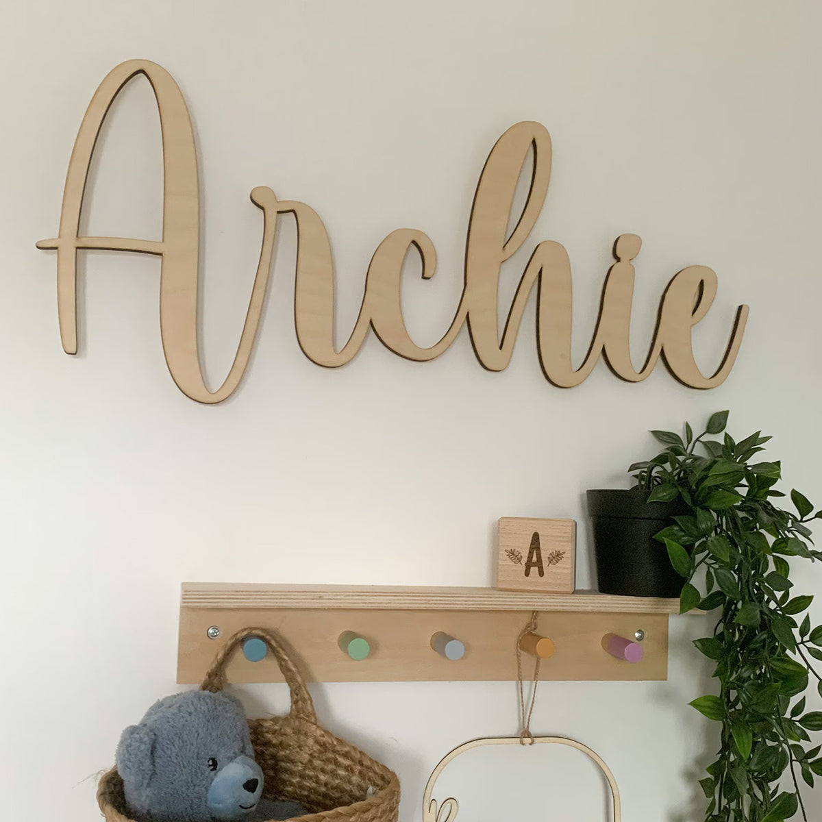 Wooden Script Name Sign | Cosy Little Nest