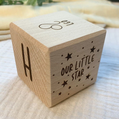 Personalised Zodiac Wooden Baby Block | Cosy Little Nest