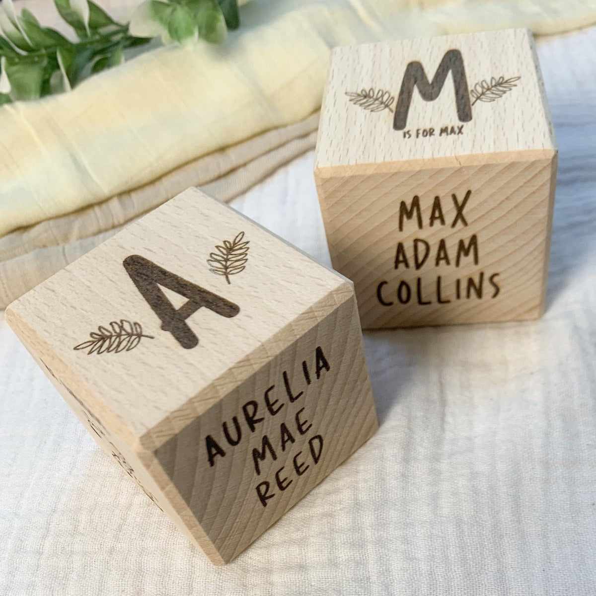 Personalised Name Wooden Baby Block | Cosy Little Nest