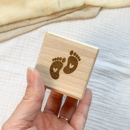 Personalised Birth Stats Wooden Baby Block | Cosy Little Nest