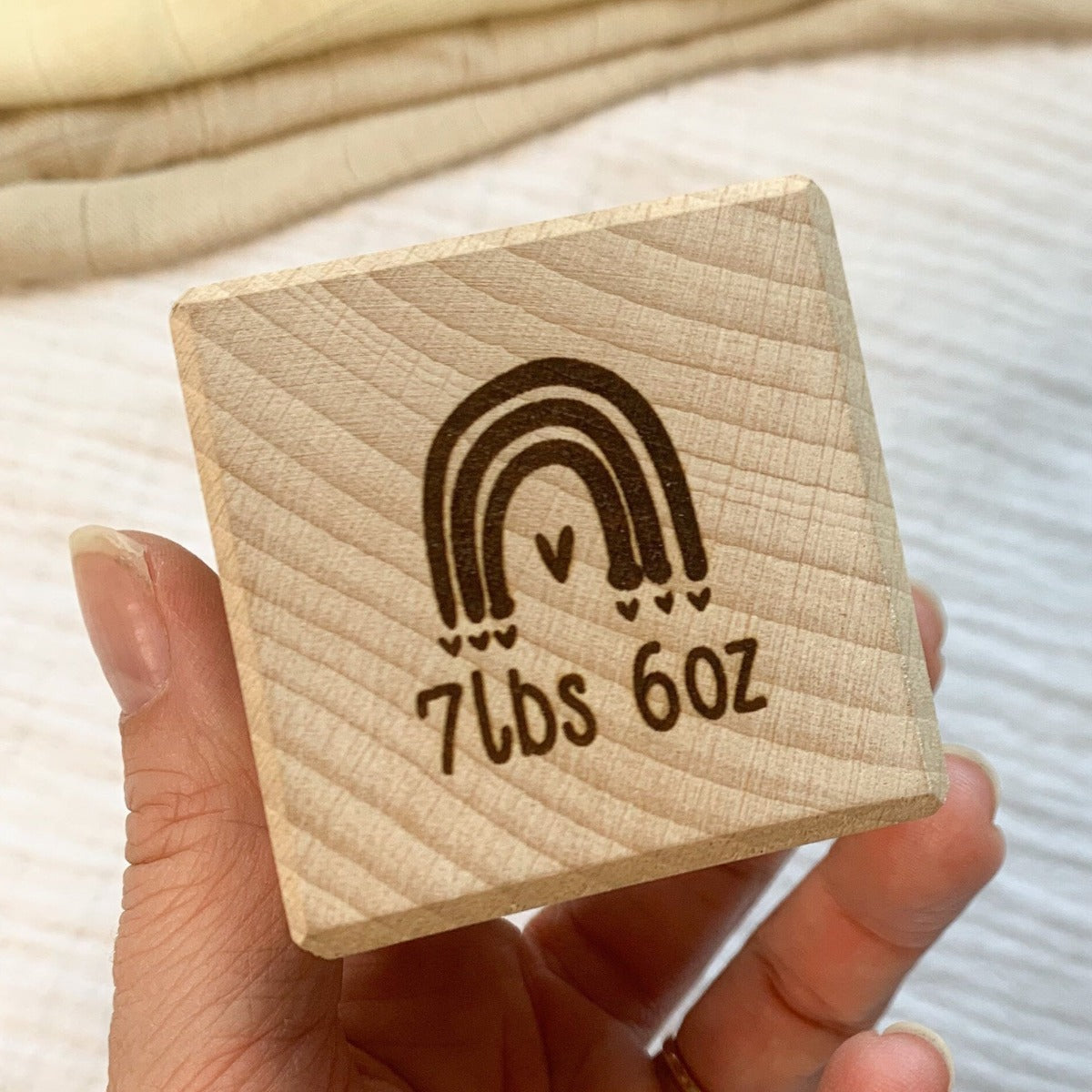 Personalised Birth Stats Wooden Baby Block | Cosy Little Nest