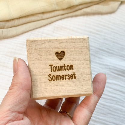 Personalised Birth Stats Wooden Baby Block | Cosy Little Nest