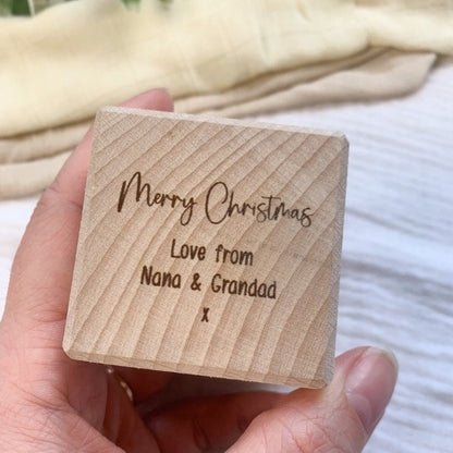 Personalised First Christmas Baby Block