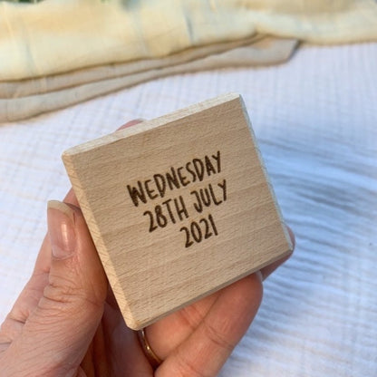 Personalised Zodiac Wooden Baby Block | Cosy Little Nest