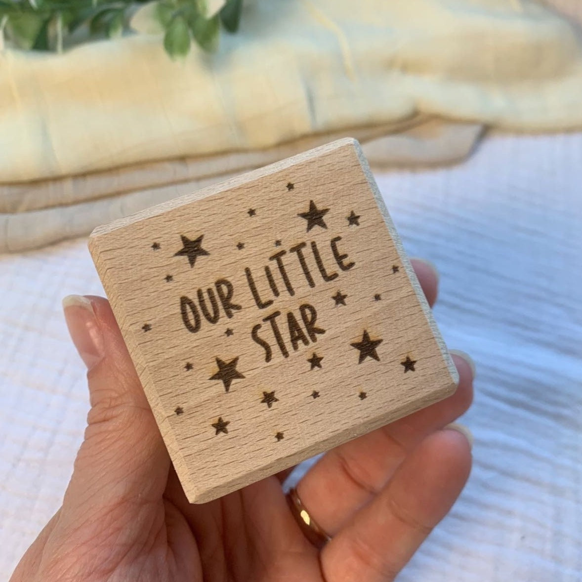 Personalised Zodiac Wooden Baby Block | Cosy Little Nest