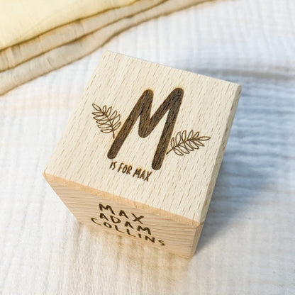 Personalised Name Wooden Baby Block | Cosy Little Nest