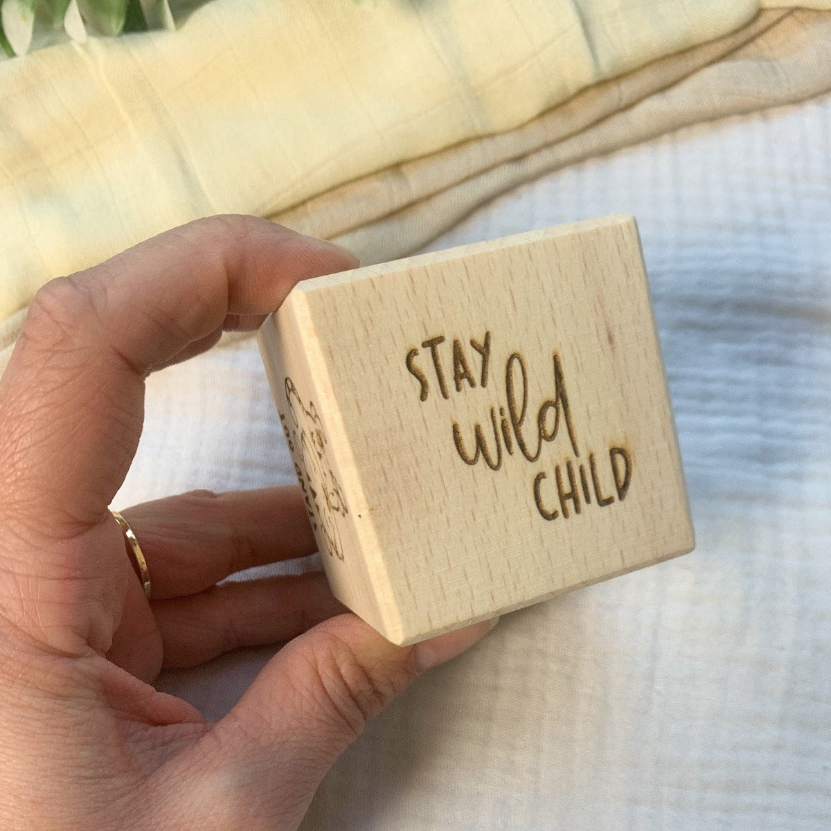 Personalised Name Wooden Baby Block | Cosy Little Nest