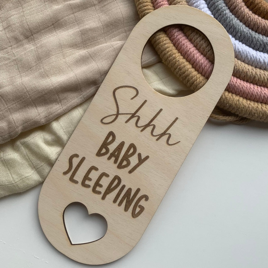 Shhhhh Baby Dreaming Door Hanger Sign | Cosy Little Nest