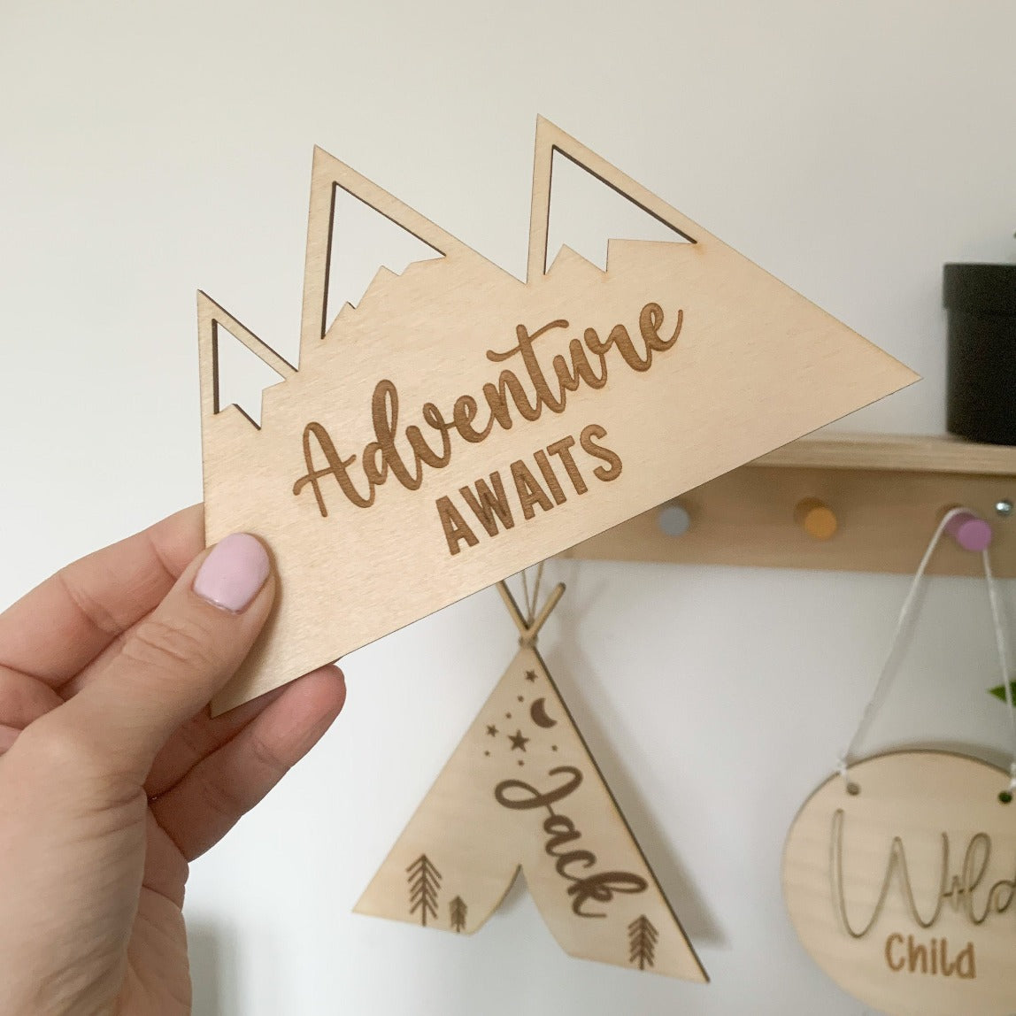 Mountain Range Adventure Awaits Wall Decor | Cosy Little Nest