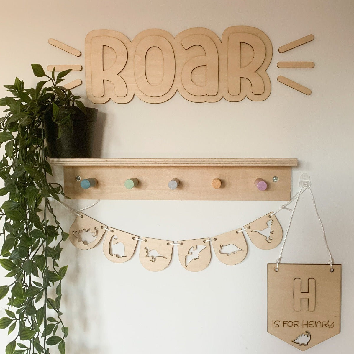 Roar Wooden Wall Decor | Cosy Little Nest