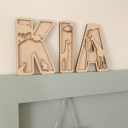 Safari Layered Name Sign | Cosy Little Nest