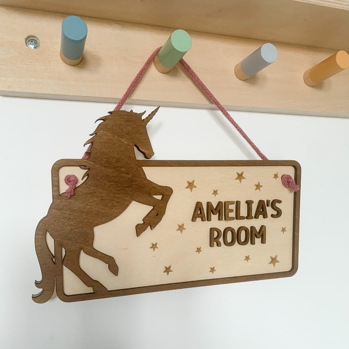 Unicorn Hanging Name Sign | Cosy Little Nest