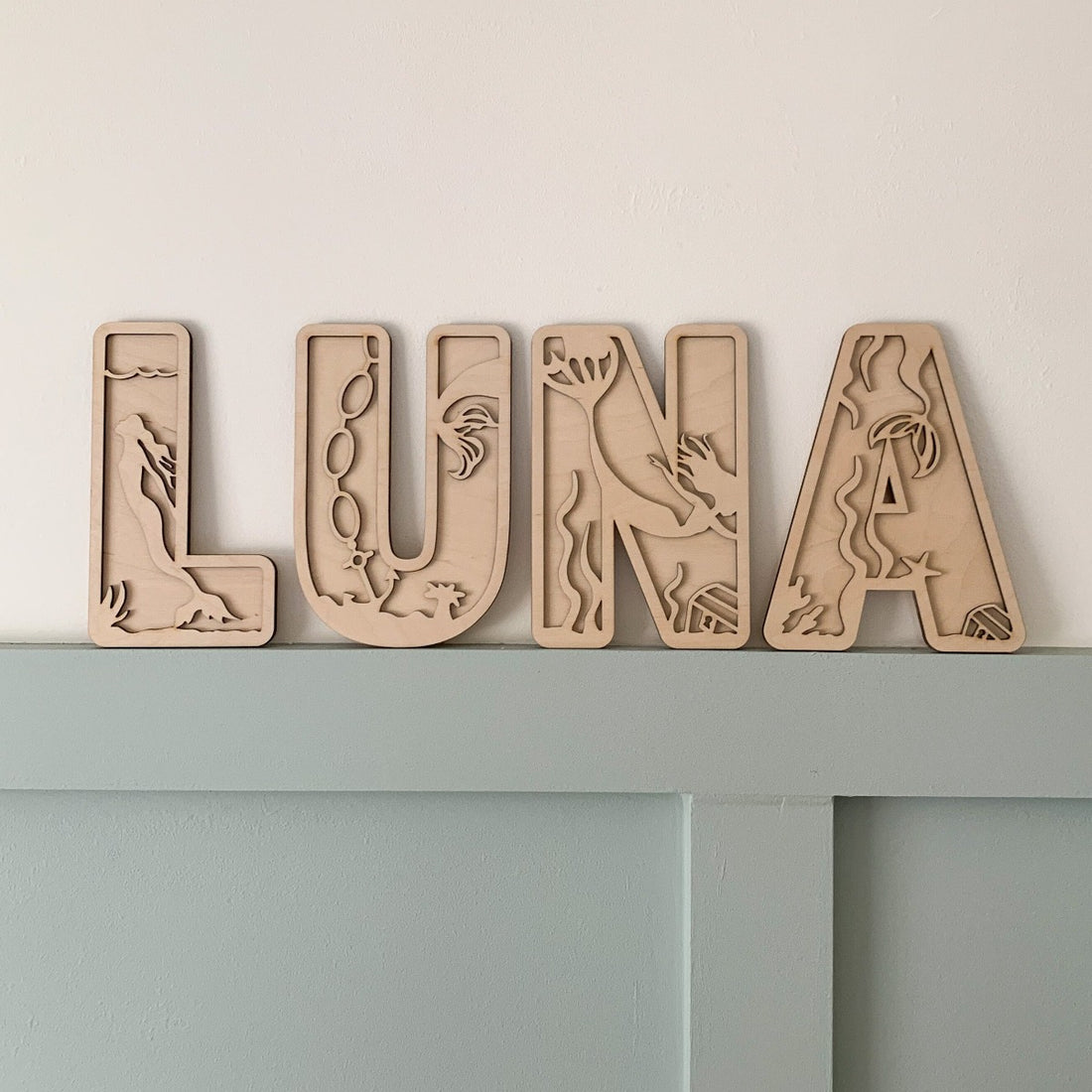 Ocean Layered Wooden Name Sign | Cosy Little Nest