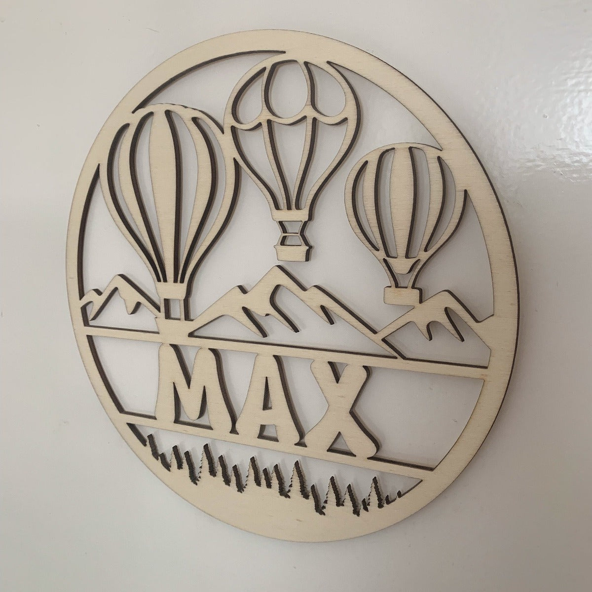 Hot Air Balloon Wooden Name Plaque | Cosy Little Nest