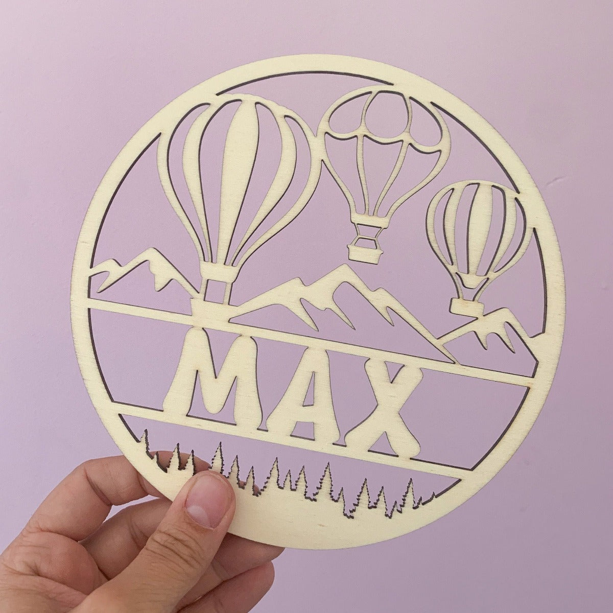 Hot Air Balloon Wooden Name Plaque | Cosy Little Nest