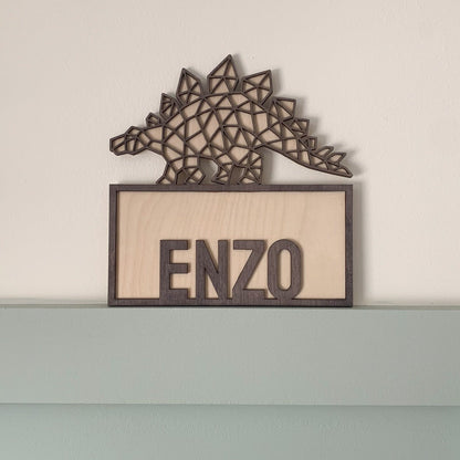 Dinosaur Geometric Name Sign | Cosy Little Nest