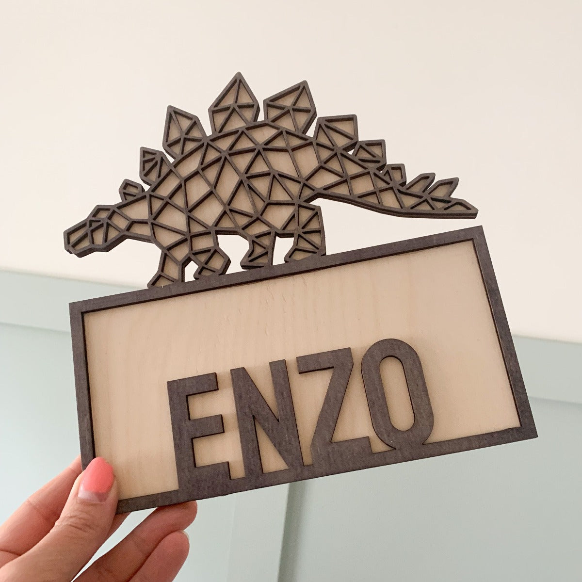 Dinosaur Geometric Name Sign | Cosy Little Nest