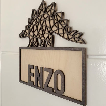 Dinosaur Geometric Name Sign | Cosy Little Nest