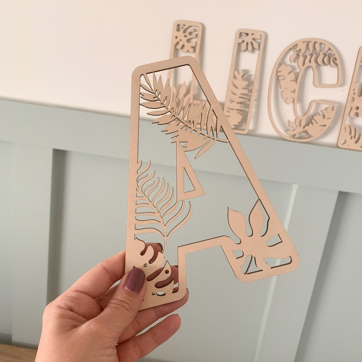  Tropical Leaves Name Sign | Cosy Little Nest