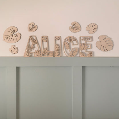  Tropical Leaves Name Sign | Cosy Little Nest