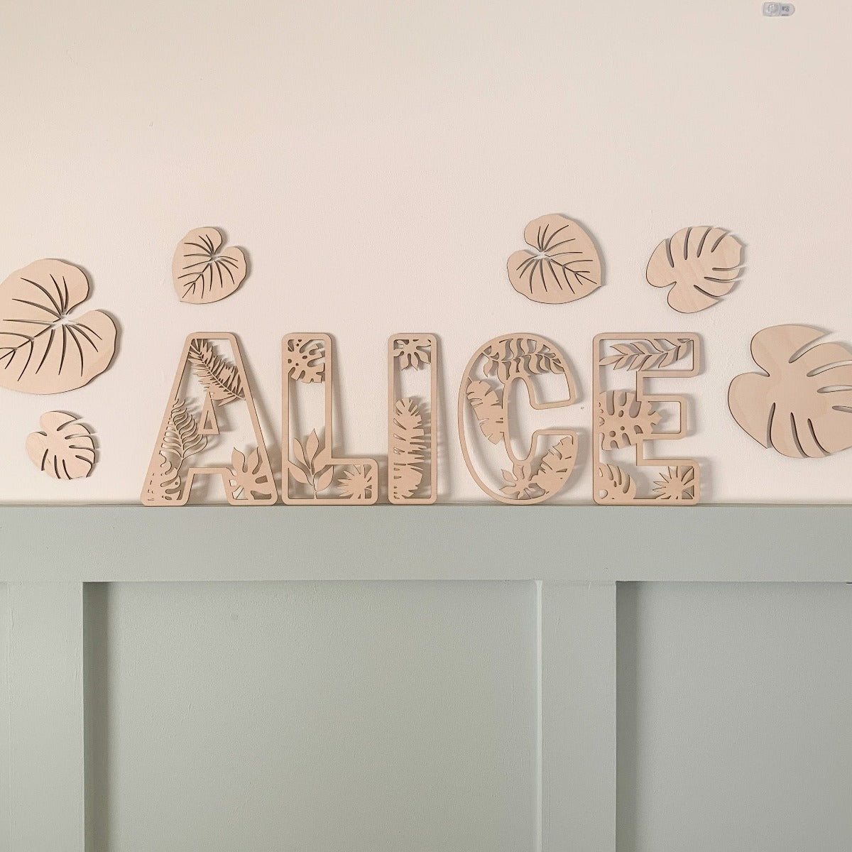 Tropical Leaves Wooden Wall Decals