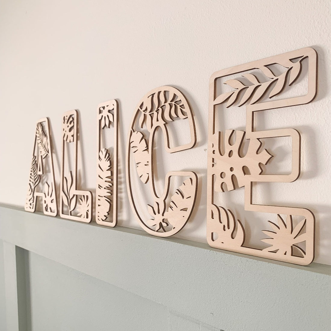  Tropical Leaves Name Sign | Cosy Little Nest