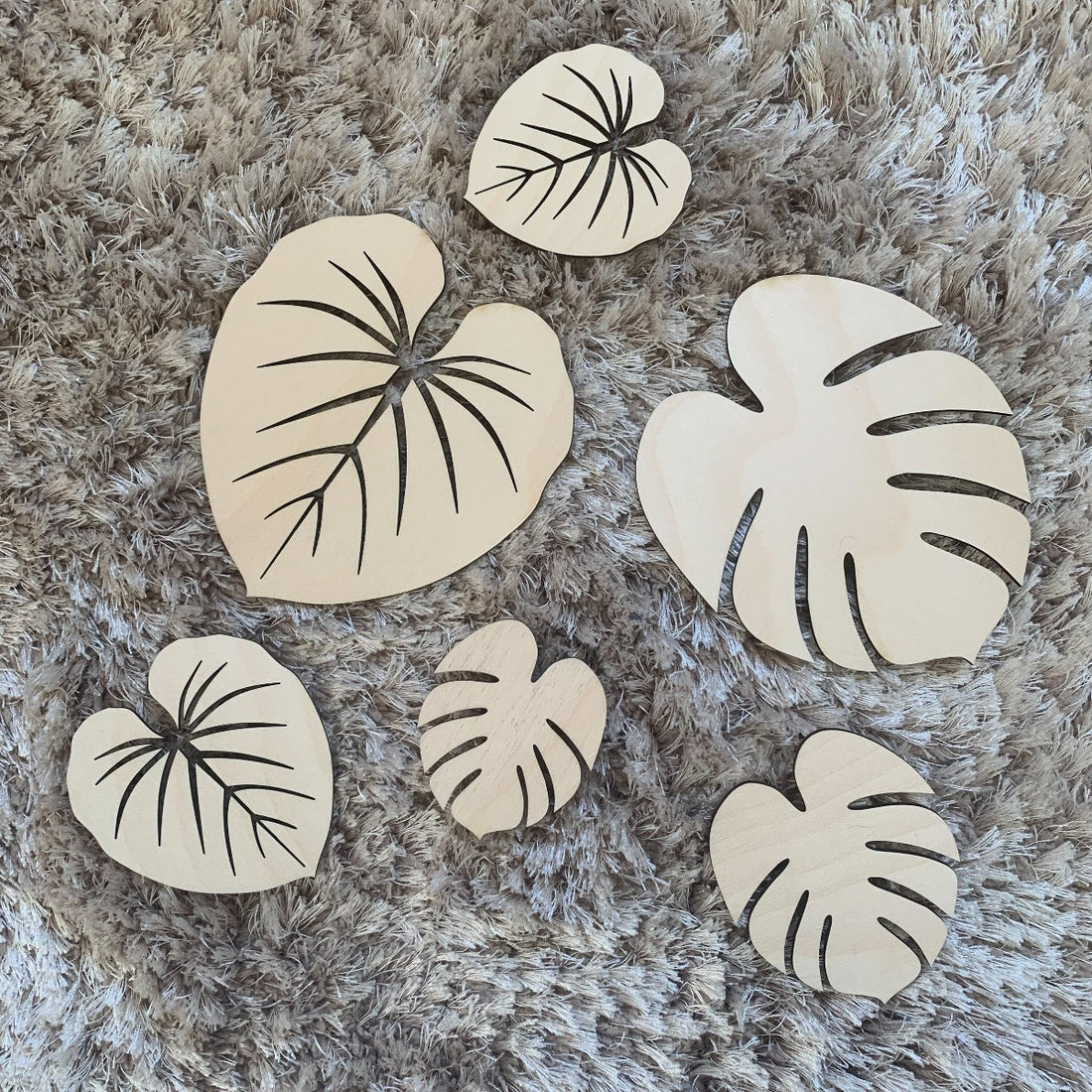 Tropical Leaves Wooden Wall Decals | Cosy Little Nest