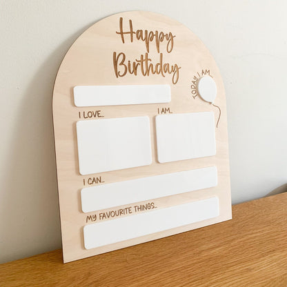 Customisable Birthday Whiteboard | Cosy Little Nest