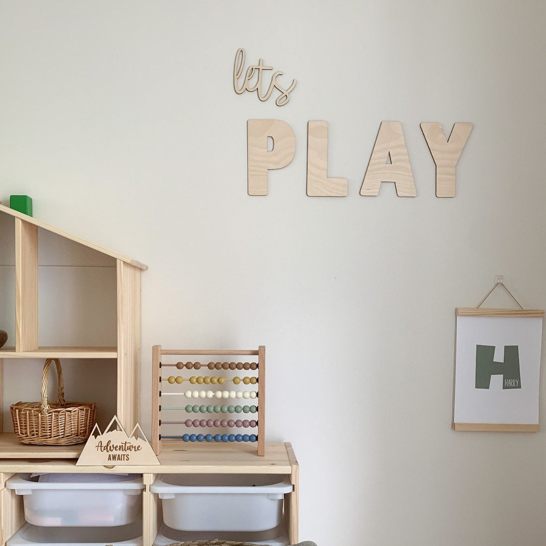 Lets Play Sign Wooden Wall Decor | Cosy Little nest