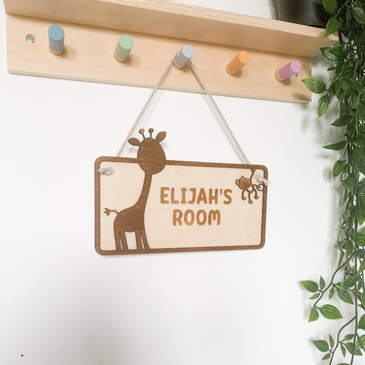 Safari Hanging Name Sign | Cosy Little Nest