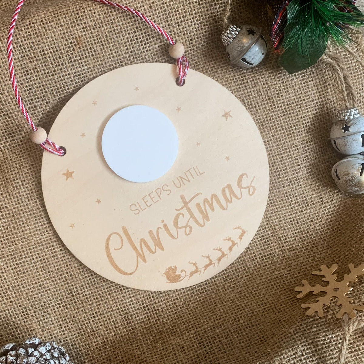 Wooden Christmas Countdown Sign